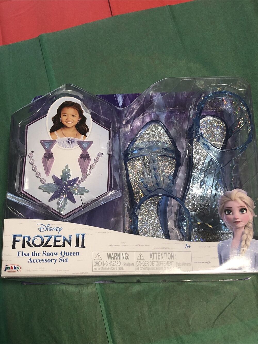 Disney Frozen 2 Elsa Snow Queen Dress Up Set -  Shoes Earrings Necklace Costume